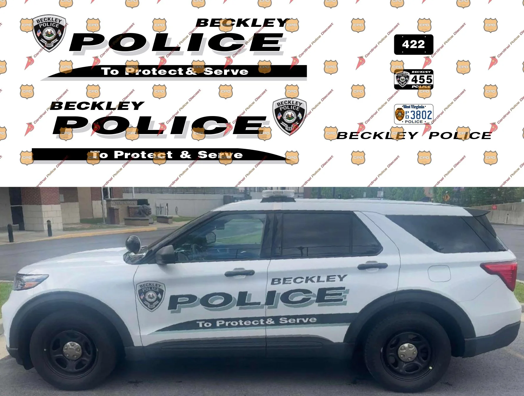 Beckley, WV Police Department — Cardinal Police Diecast